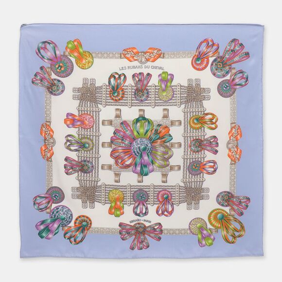 Herm&egrave;s Multicolor Silk Les Rubans Du Cheval Scarf